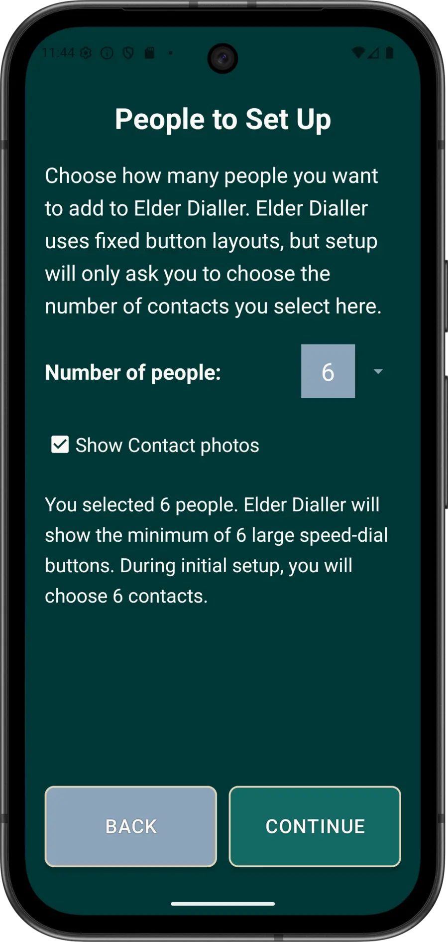 Guided Setup screen for choosing how many people to configure.