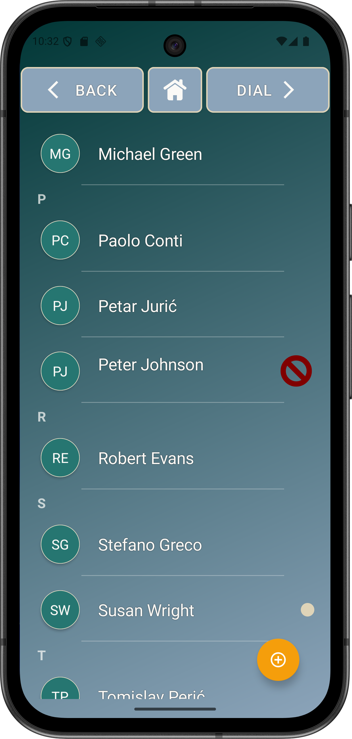 Safe Call Mode blocked-caller screen for an unmatched caller.